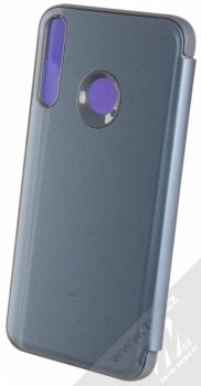 1Mcz Clear View flipové pouzdro pro Huawei P40 Lite E modrá (blue) zezadu