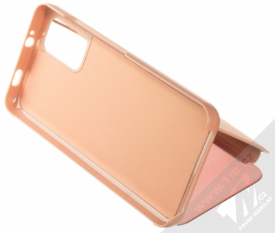 1Mcz Clear View flipové pouzdro pro Xiaomi Redmi 9T, Poco M3 růžová (pink) stojánek