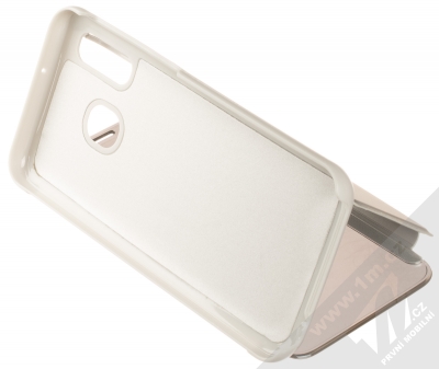 1Mcz Clear View flipové pouzdro pro Samsung Galaxy A40 stříbrná (silver) stojánek