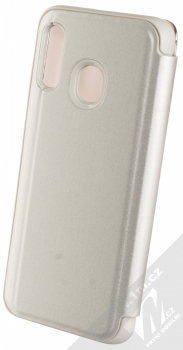 1Mcz Clear View flipové pouzdro pro Samsung Galaxy A40 stříbrná (silver) zezadu