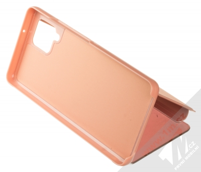 1Mcz Clear View flipové pouzdro pro Samsung Galaxy A42 5G růžová (pink) stojánek