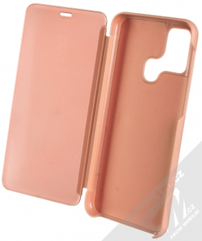 1Mcz Clear View flipové pouzdro pro Samsung Galaxy M21 růžová (pink) otevřené