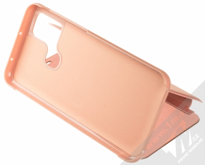1Mcz Clear View flipové pouzdro pro Samsung Galaxy M21 růžová (pink) stojánek