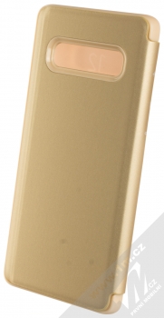 1Mcz Clear View flipové pouzdro pro Samsung Galaxy S10 Plus zlatá (gold) zezadu