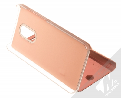 1Mcz Clear View flipové pouzdro pro Xiaomi Redmi Note 4 (Global Version) růžová (pink) stojánek
