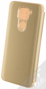 1Mcz Clear View flipové pouzdro pro Xiaomi Redmi Note 9 zlatá (gold) zezadu