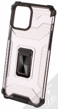 1Mcz Crystal Ring odolný ochranný kryt s držákem na prst, stojánkem a podporující magnetické držáky pro Apple iPhone 13 Pro Max černá (black)