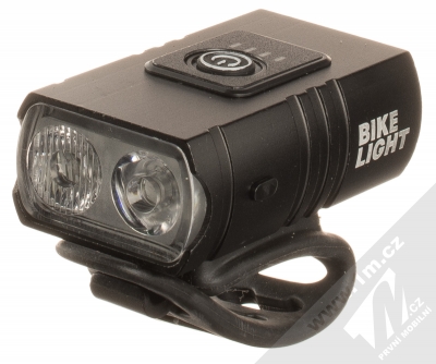 1Mcz DT-007 přední a zadní LED světlo na kolo a koloběžku černá (black) zhasnuté přední světlo zepředu