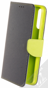 1Mcz Fancy Book flipové pouzdro pro Huawei P40 Lite E modrá limetkově zelená (blue lime)