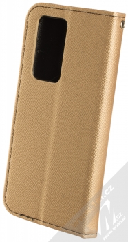 1Mcz Fancy Book flipové pouzdro pro Huawei P40 Pro zlatá černá (gold black) zezadu