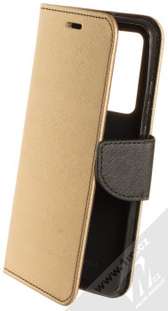 1Mcz Fancy Book flipové pouzdro pro Huawei P40 Pro zlatá černá (gold black)