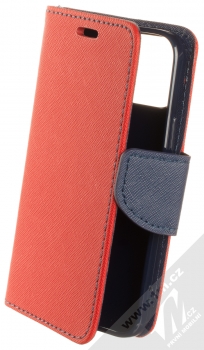 1Mcz Fancy Book flipové pouzdro pro Apple iPhone 13 mini červená modrá (red blue)