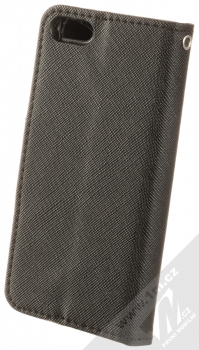 1Mcz Fancy Book flipové pouzdro pro Apple iPhone 5, iPhone 5S, iPhone SE černá (black) zezadu