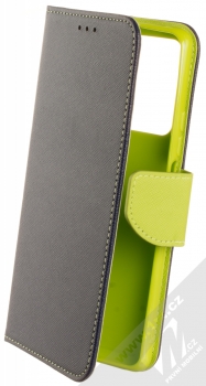 1Mcz Fancy Book flipové pouzdro pro Xiaomi 11T, 11T Pro modrá limetkově zelená (blue lime)