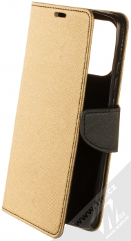 1Mcz Fancy Book flipové pouzdro pro Xiaomi Redmi 12C, Poco C55 zlatá černá (gold black)
