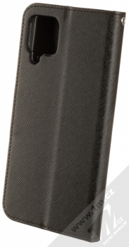 1Mcz Fancy Book flipové pouzdro pro Samsung Galaxy A12 černá (black) zezadu