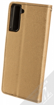 1Mcz Fancy Book flipové pouzdro pro Samsung Galaxy S21 Plus zlatá černá (gold black) zezadu