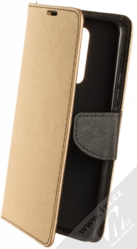 1Mcz Fancy Book flipové pouzdro pro Xiaomi Redmi 9 zlatá černá (gold black)