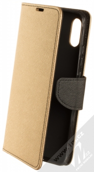 1Mcz Fancy Book flipové pouzdro pro Xiaomi Redmi 9A, Redmi 9AT zlatá černá (gold black)