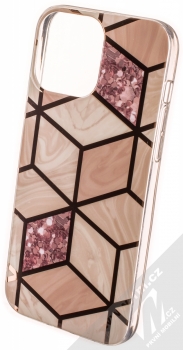 1Mcz Geometric Marble Cover ochranný kryt pro Apple iPhone 13 Pro Max růžově zlatá (rose gold)