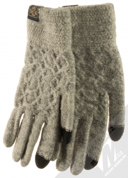 1Mcz Gloves Honeycomb pletené rukavice pro kapacitní dotykový displej světle šedá (stone grey)