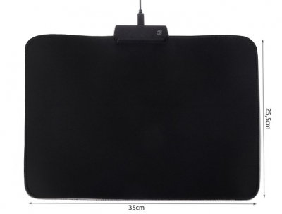 1Mcz GMS-WT-5 herní podložka pod myš s LED podsvícením látková černá (black)