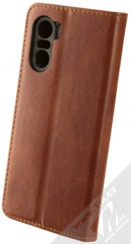 1Mcz Grain Magnetic Book flipové pouzdro pro Xiaomi Mi 11i, Poco F3 hnědá (brown) zezadu