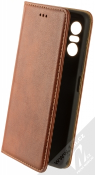 1Mcz Grain Magnetic Book flipové pouzdro pro Xiaomi Mi 11i, Poco F3 hnědá (brown)