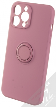 1Mcz Grip Ring Skinny ochranný kryt s držákem na prst pro Apple iPhone 13 Pro Max purpurová (purple)