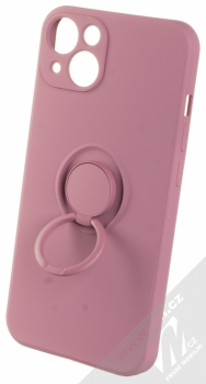 1Mcz Grip Ring Skinny ochranný kryt s držákem na prst pro Apple iPhone 13 purpurová (purple) držák