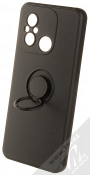 1Mcz Grip Ring Skinny ochranný kryt s držákem na prst pro Xiaomi Redmi 12C, Poco C55 černá (black) držák