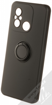 1Mcz Grip Ring Skinny ochranný kryt s držákem na prst pro Xiaomi Redmi 12C, Poco C55 černá (black)