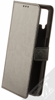 1Mcz Horizon-3H Strap Book flipové pouzdro pro Samsung Galaxy A12, Galaxy M12 černá (black)