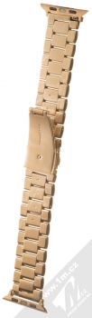 1Mcz Kovový řemínek pro Apple Watch 42mm, Watch 44mm, Watch 45mm, Watch Ultra 49mm červeně zlatá (blush gold) zezadu