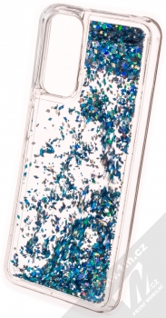 1Mcz Liquid Diamond Sparkle ochranný kryt s přesýpacím efektem třpytek pro Xiaomi Redmi Note 11 (Global version), Redmi Note 11S (Global version) tyrkysová (turquoise) zezadu