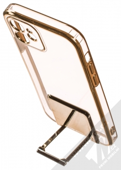 1Mcz Lux Kickstand ochranný kryt pro Apple iPhone 12 zlatá (gold) stojánek