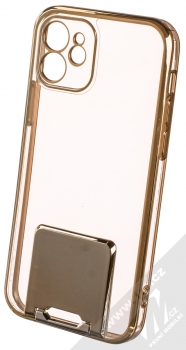 1Mcz Lux Kickstand ochranný kryt pro Apple iPhone 12 zlatá (gold)