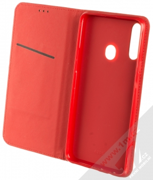 1Mcz Magnet Book Color flipové pouzdro pro Samsung Galaxy A20s červená (red) otevřené