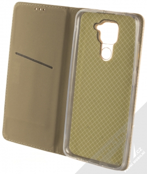 1Mcz Magnet Book flipové pouzdro pro Xiaomi Redmi Note 9 zlatá (gold) otevřené