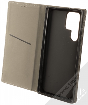 1Mcz Magnetic Book Color flipové pouzdro pro Samsung Galaxy S22 Ultra černá (black) otevřené