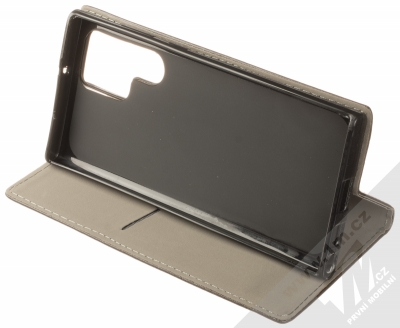 1Mcz Magnetic Book Color flipové pouzdro pro Samsung Galaxy S22 Ultra černá (black) stojánek