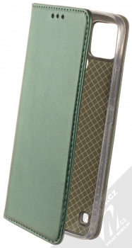 1Mcz Magnetic Book flipové pouzdro pro Realme C21Y, Realme C25Y tmavě zelená (dark green)
