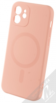 1Mcz MagSilicone Color Skinny TPU ochranný kryt s MagSafe pro Apple iPhone 12 světle růžová (light pink)