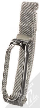 1Mcz Milanese Wristband magnetický pásek z leštěného kovu na zápěstí pro Xiaomi Mi Band 5 stříbrná (silver)