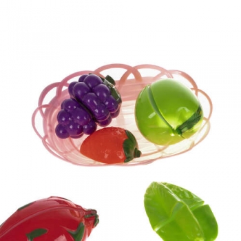 1Mcz Plastové ovoce a zelenina ke krájení v plastovém košíku s prkénkem a nožem vícebarevné (multicolored)