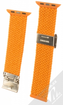 1Mcz Pletený řemínek s přezkou pro Apple Watch 38mm, Watch 40mm, Watch 41mm oranžová (orange) zezadu