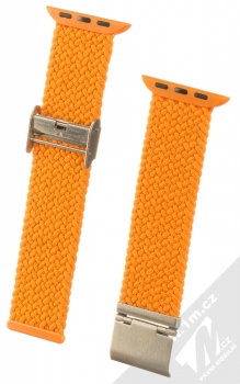 1Mcz Pletený řemínek s přezkou pro Apple Watch 38mm, Watch 40mm, Watch 41mm oranžová (orange)