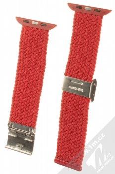 1Mcz Pletený řemínek s přezkou pro Apple Watch 42mm, Watch 44mm, Watch 45mm červená (red) zezadu