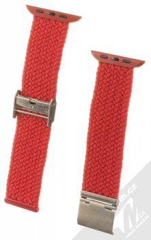 1Mcz Pletený řemínek s přezkou pro Apple Watch 42mm, Watch 44mm, Watch 45mm červená (red)