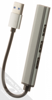 1Mcz RCH-1940 USB Hub rozbočovač s kabelem délky 10cm, 4x USB výstupy kovově šedá (steel)